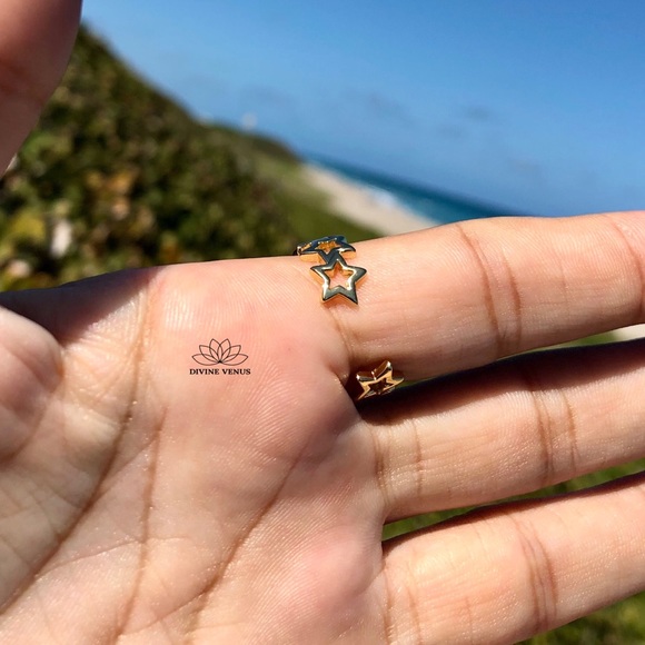 Star Cuff Ring • Adjustable • Gold Plated Brass - Picture 8 of 8